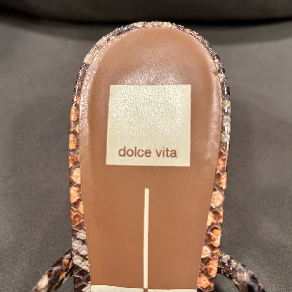 Dolce Vita Noles Snake Print Leather Heeled Women’s Slides Sandals Size 8.5 - Picture 10 of 13